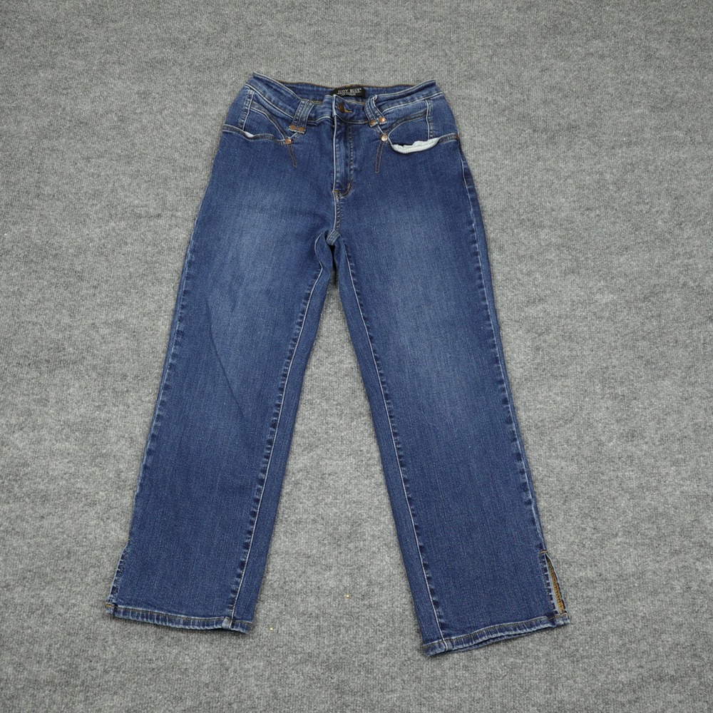 Judy Blue Jeans Womens 9/29 Blue Side Slit Hem Slim Straight Leg JB88127
